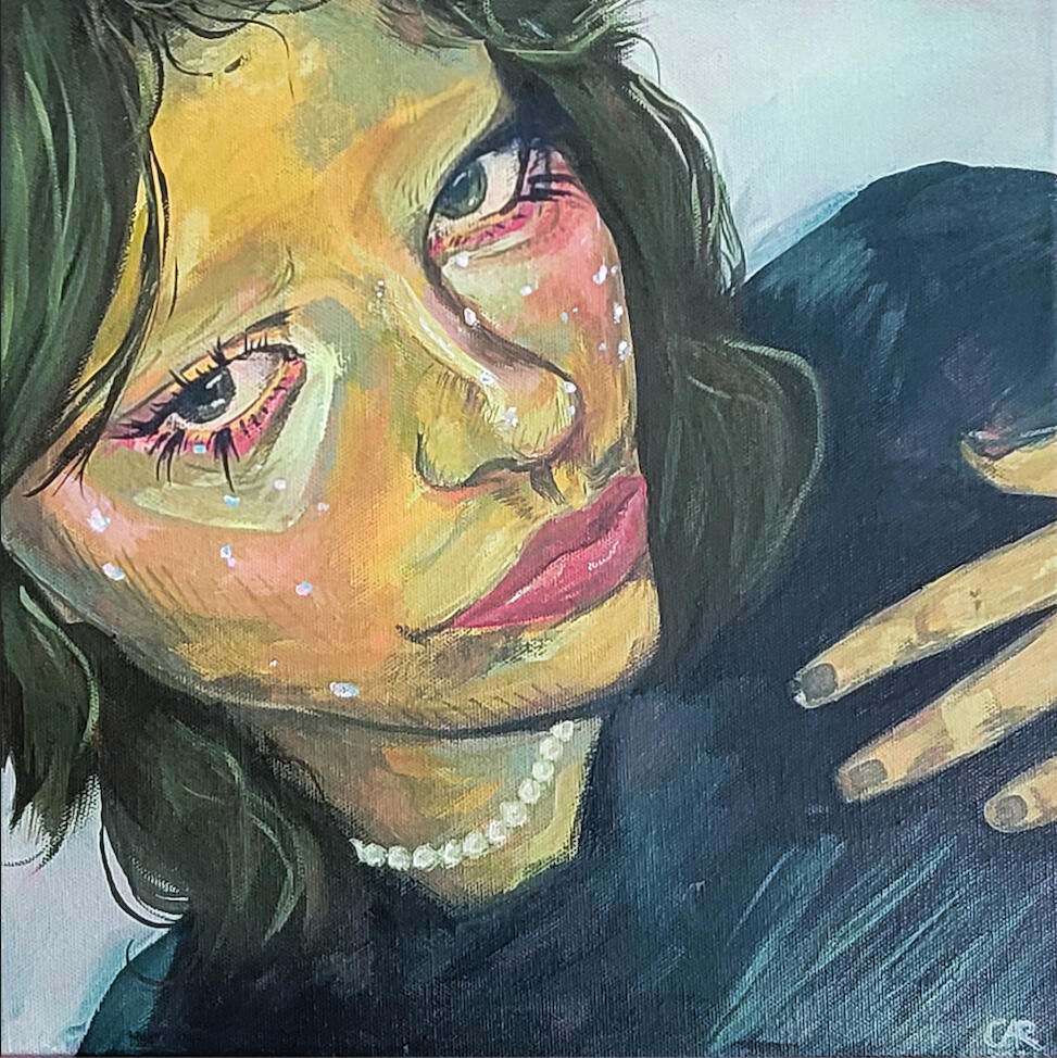 Evangeline, 14" x 14", Gouache on Canvas, 2020