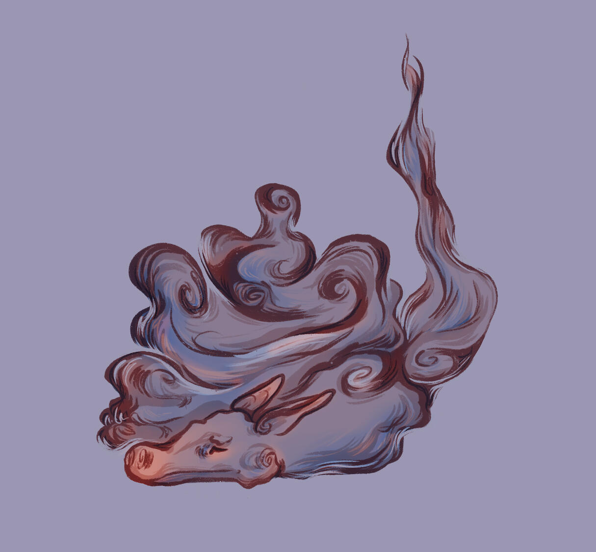 Smoke Dragon, 5" x 5", Digital, 2022