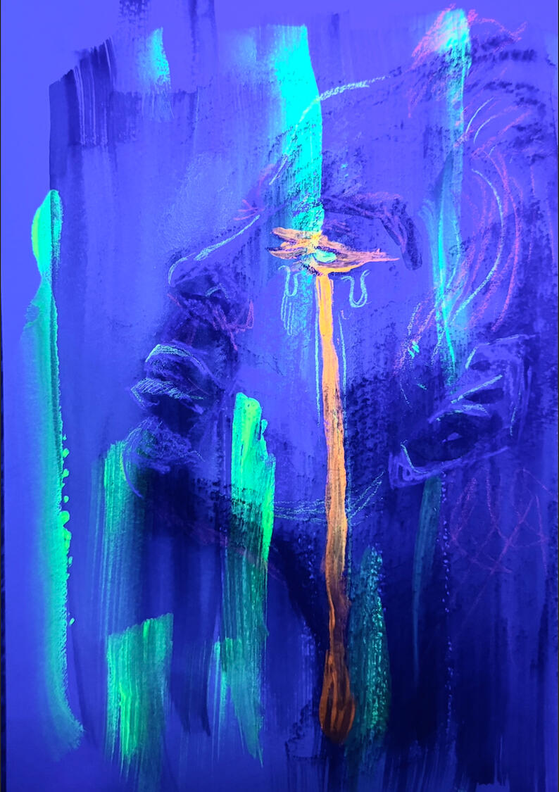 Cry Me a River, 10" x 6", Multimedia on Paper, 2025