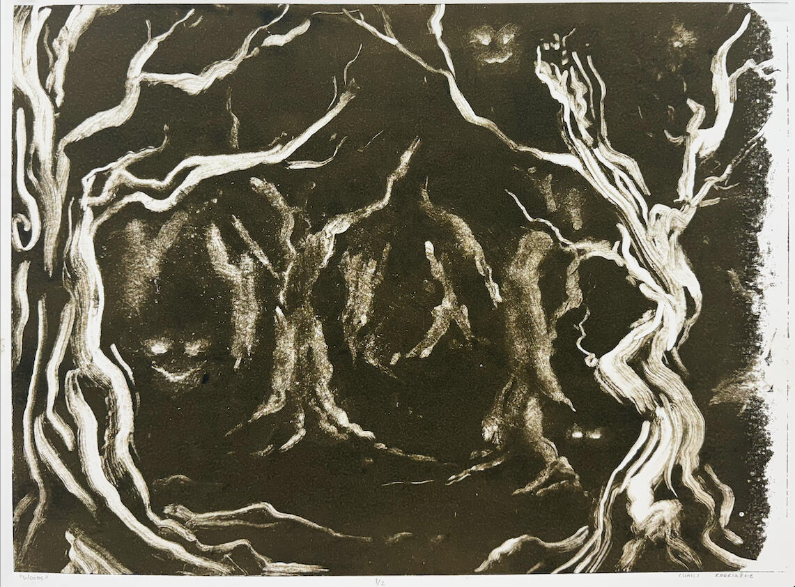 The Deadwood, 18" x 24", Monotype on Paper, 2025