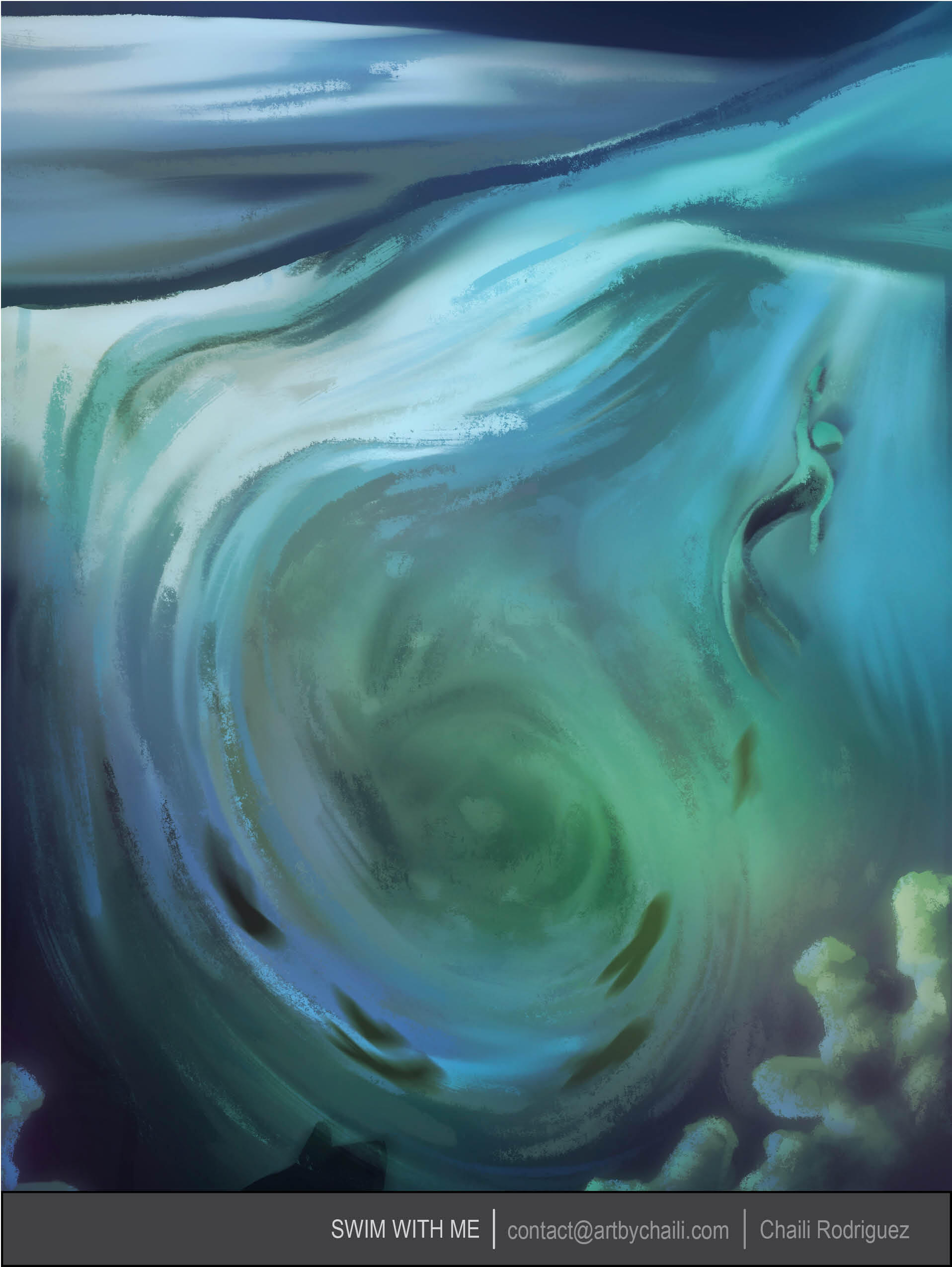 Swim with Me, contact@artbychaili.com, Chaili Rodriguez
