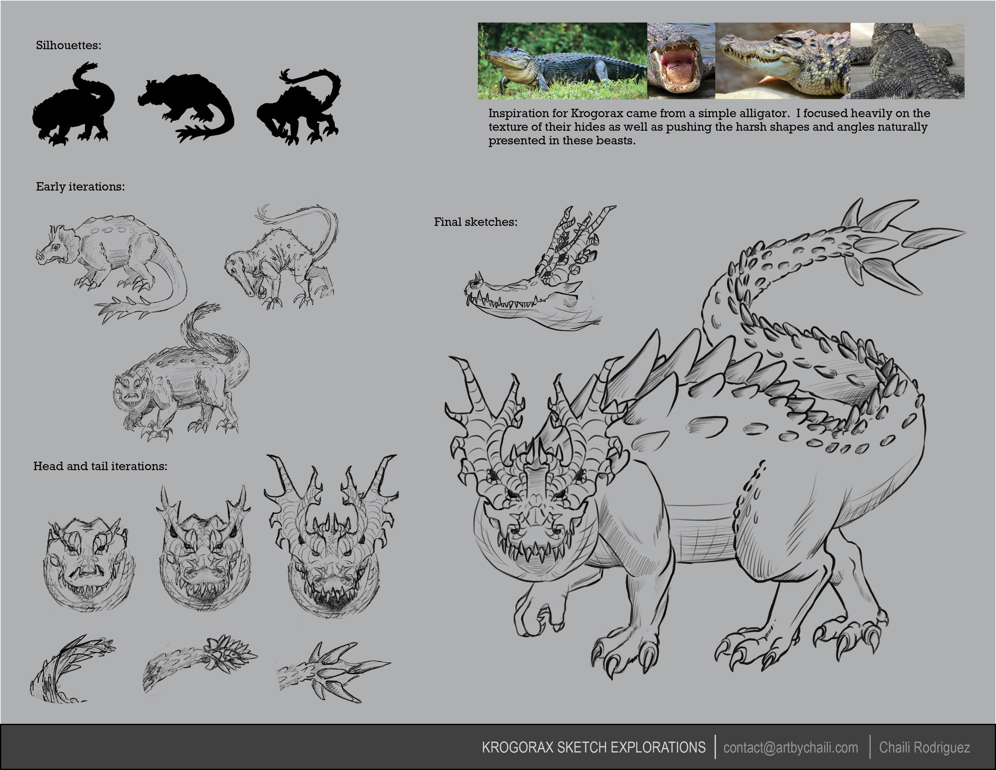Krogorax Sketch Exploration, contact@artbychaili.com, Chaili Rodriguez
