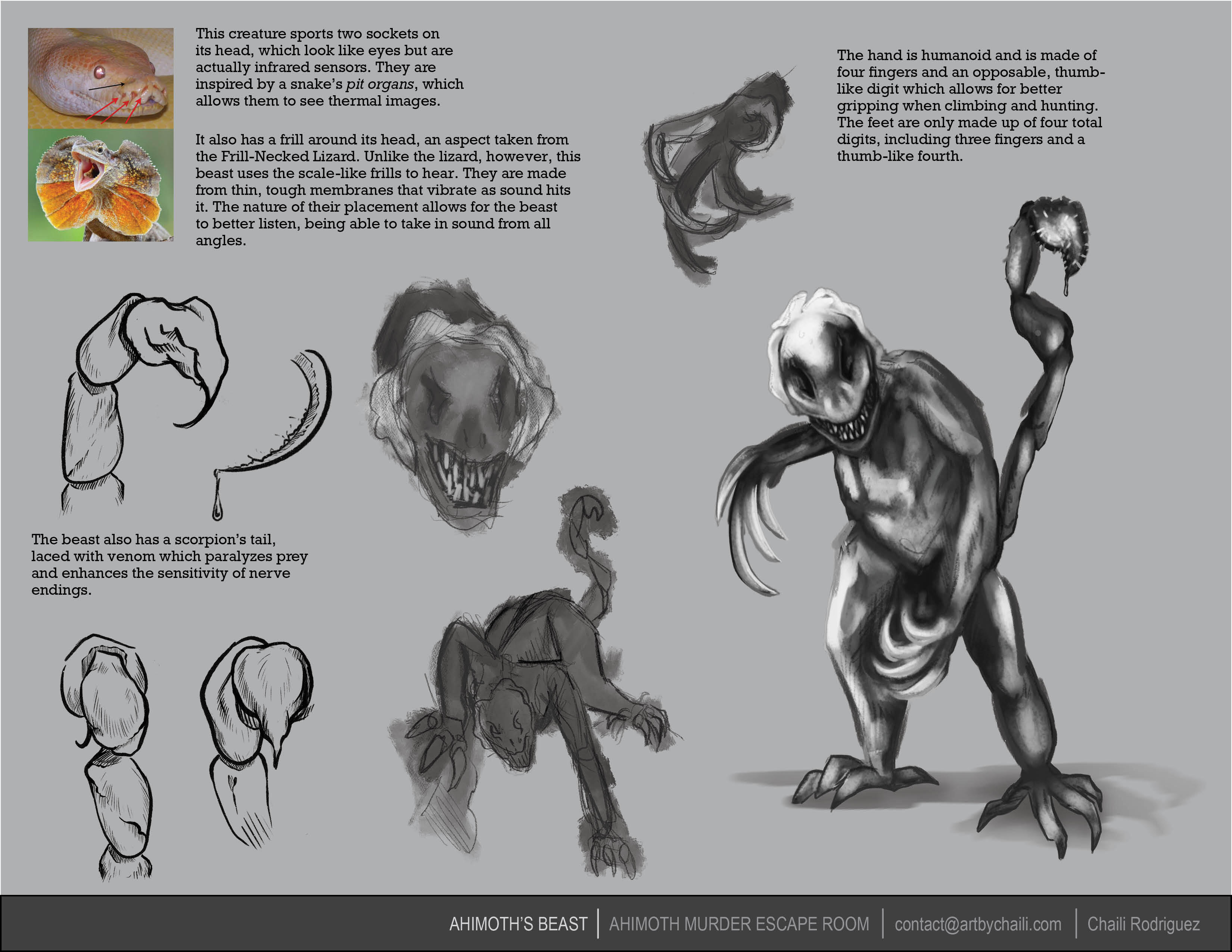 Ahimoth's Beast, Ahimoth Murder Escape Room, contact@artbychaili.com, Chaili Rodriguez